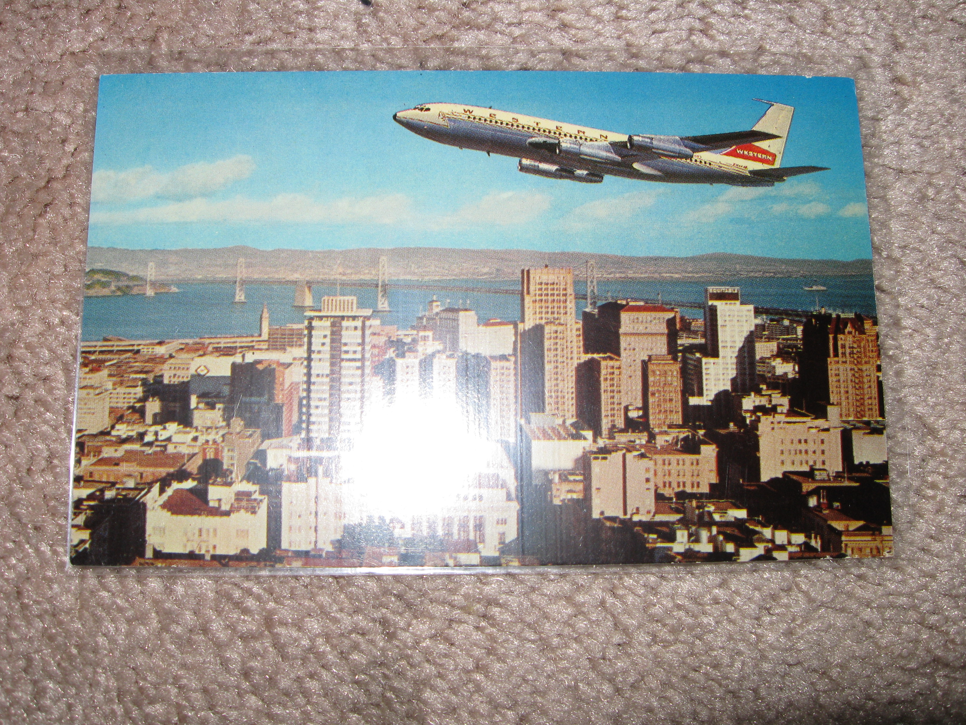 Flying with Western Airlines over San francisco